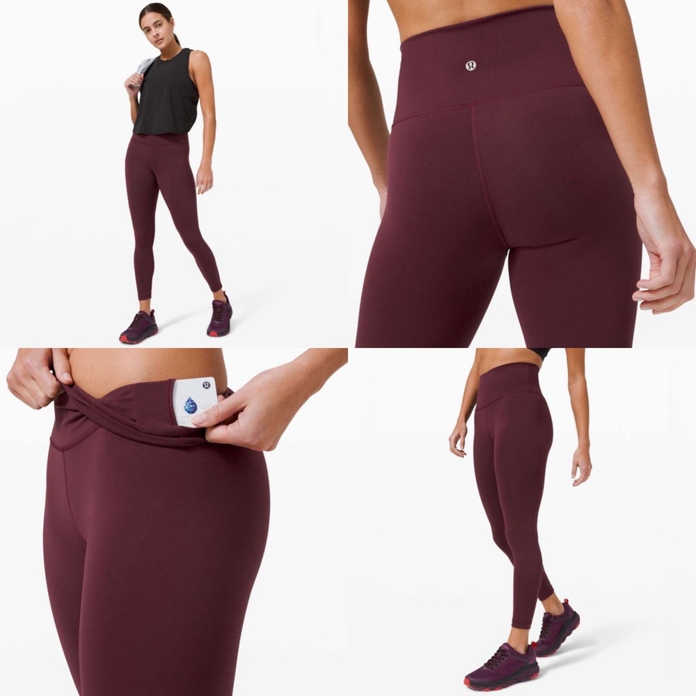 Lululemon Wunder Train High-Rise Leggings 25" Cassis Maroon Size 6